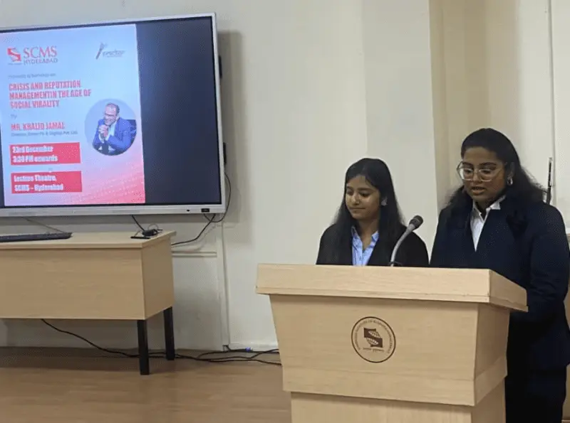 Hosts for the session (Vainavi and Navya)