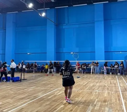 Nikhita during her singles match