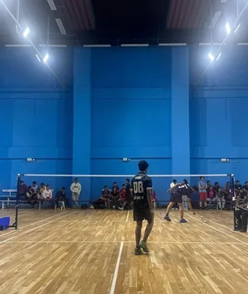 Nikhita during her singles match