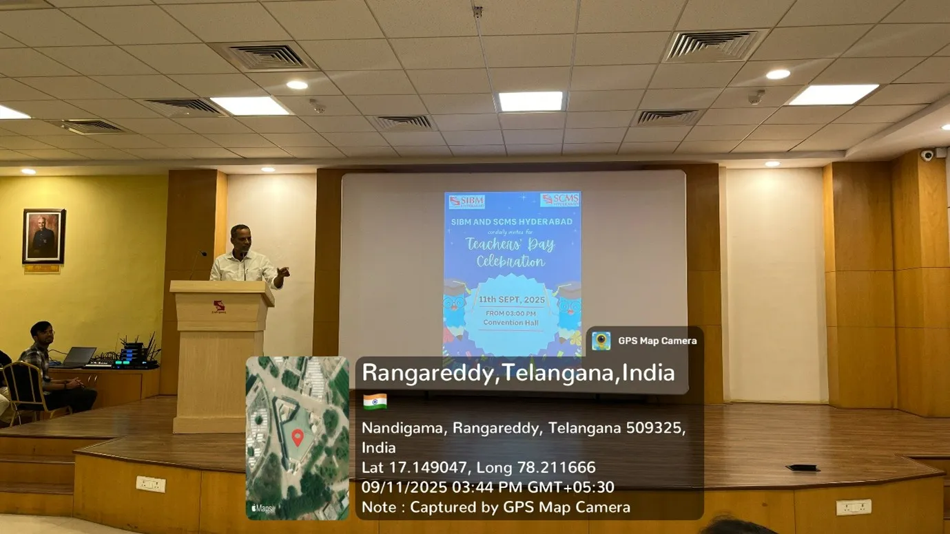 Dr. K.P. Venugopala Rao addressing; followed by award ceremony for administration, teaching and research